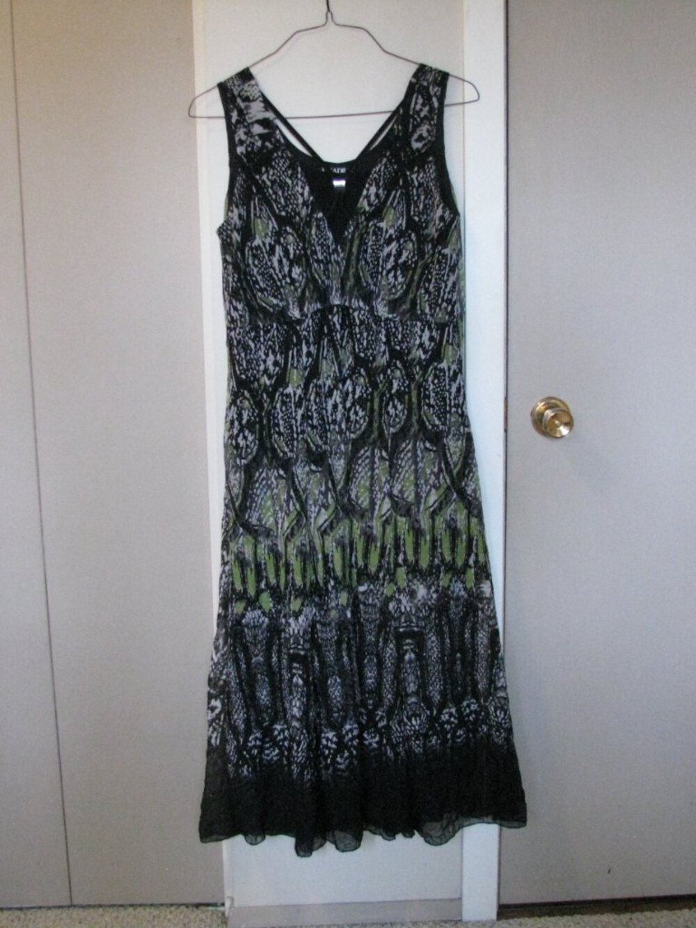 Picadilly Black and Green Midi Sleeveless Dress - Picture 4 of 9